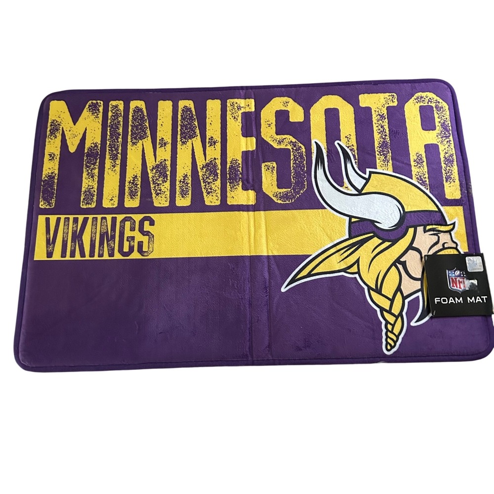 NFL Minnesota Vikings Foam Bath Mat Purple Bathroom Rug 20" X 30"